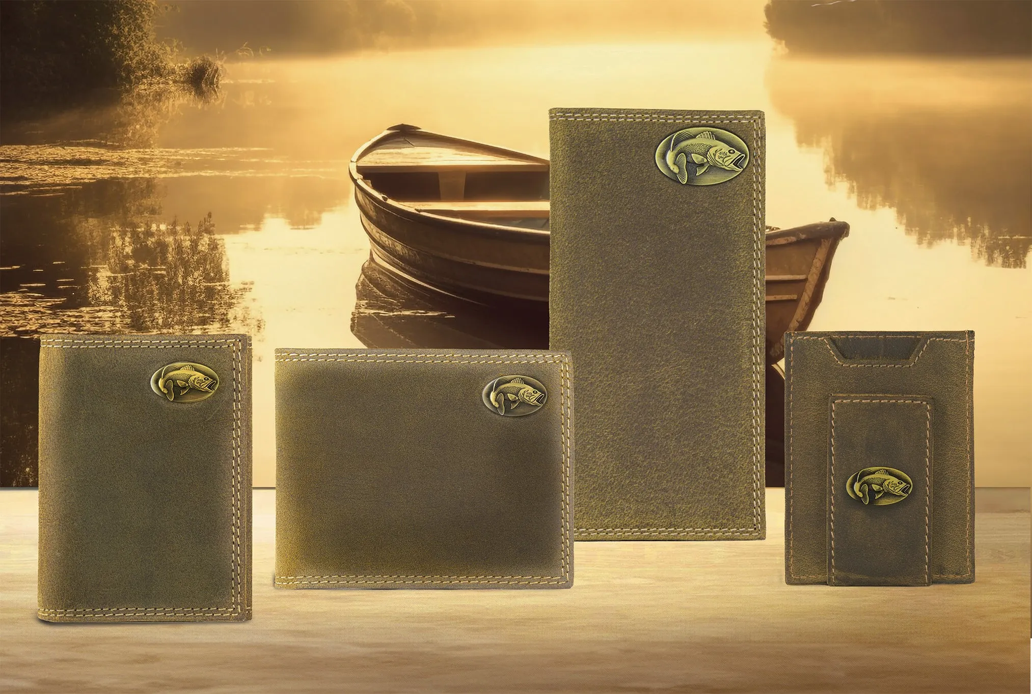 Bass Vintage Tan Leather Trifold Wallet