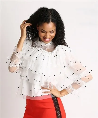 Beaded Mesh Top