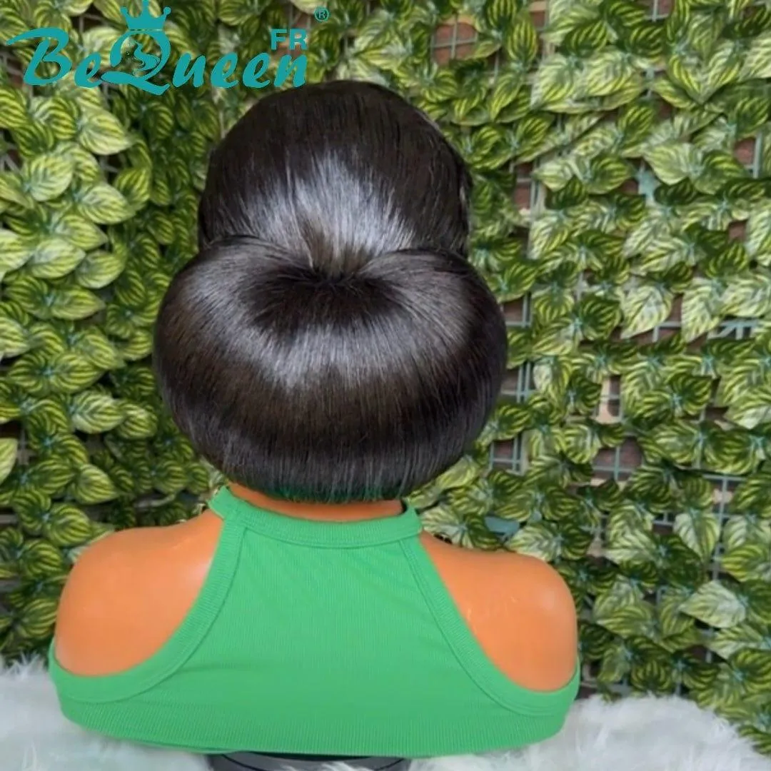 BeQueen “Rodolfo” Perruque de mariage noir Chignon avec Lace Frontale 13x4