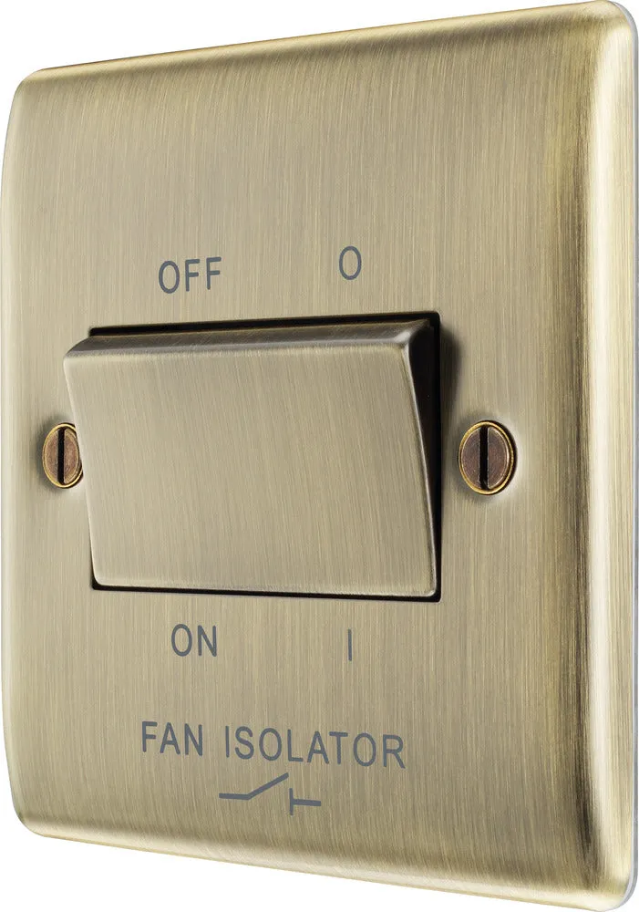 BG NAB15 Nexus Metal Fan Isolator Switch TP 10A - Antique Brass