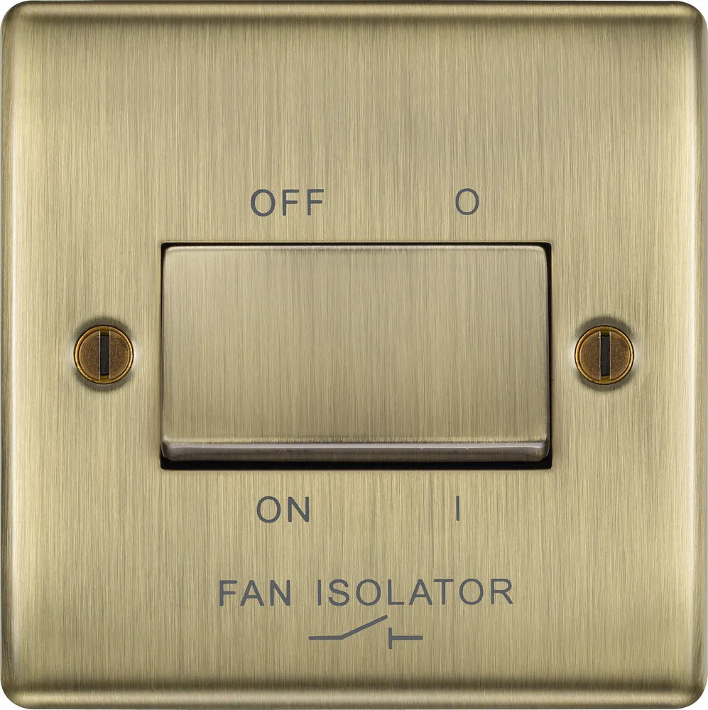 BG NAB15 Nexus Metal Fan Isolator Switch TP 10A - Antique Brass