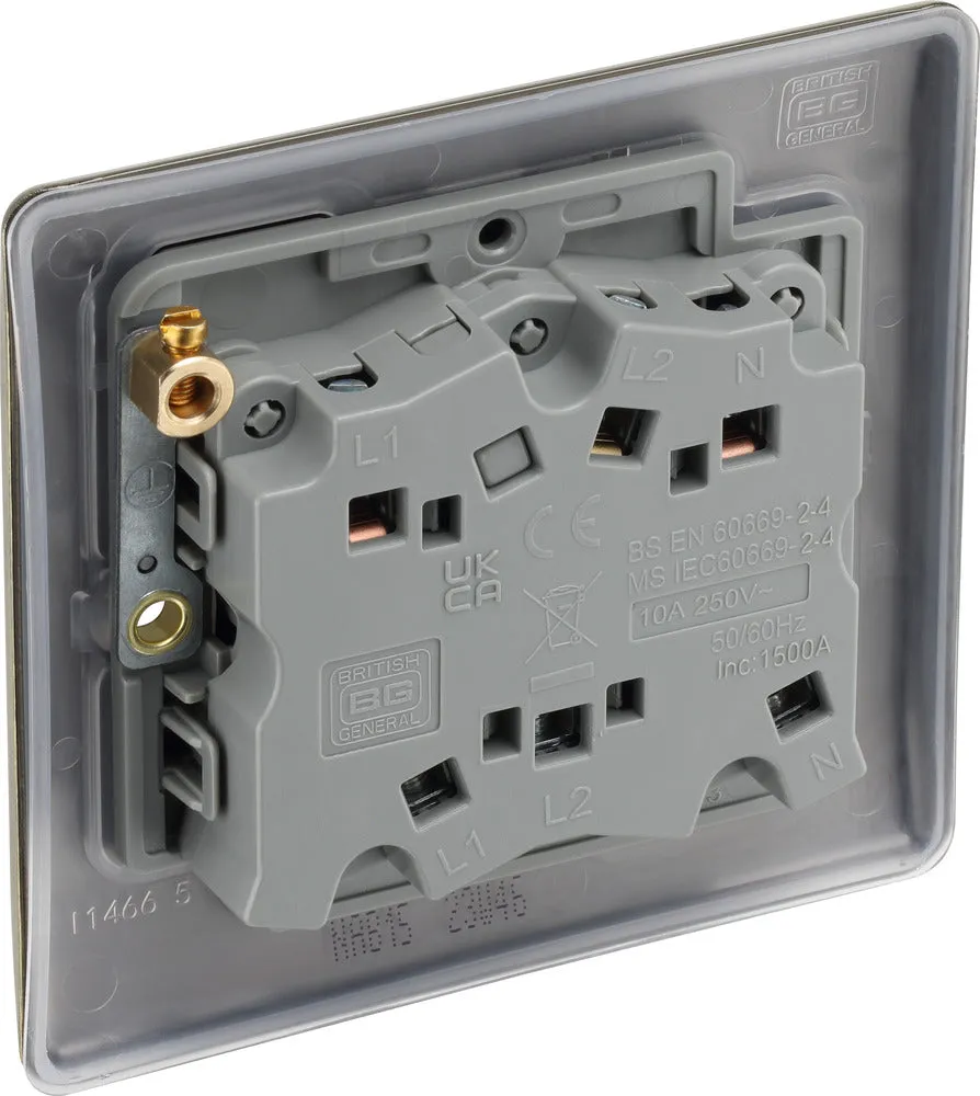 BG NAB15 Nexus Metal Fan Isolator Switch TP 10A - Antique Brass