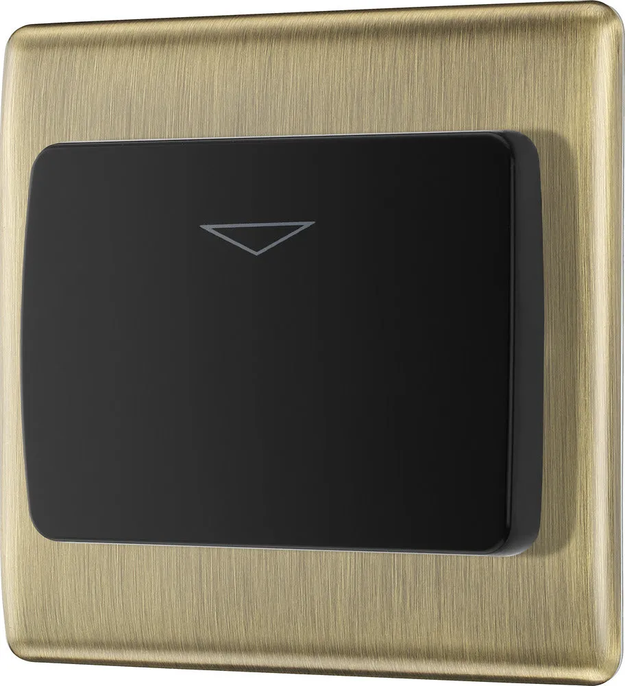BG NABKYCSB Nexus Metal Hotel Key Card Switch 16A - Black Insert - Antique Brass
