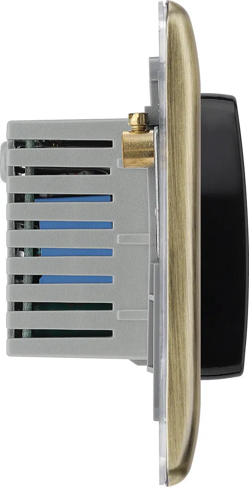 BG NABKYCSB Nexus Metal Hotel Key Card Switch 16A - Black Insert - Antique Brass