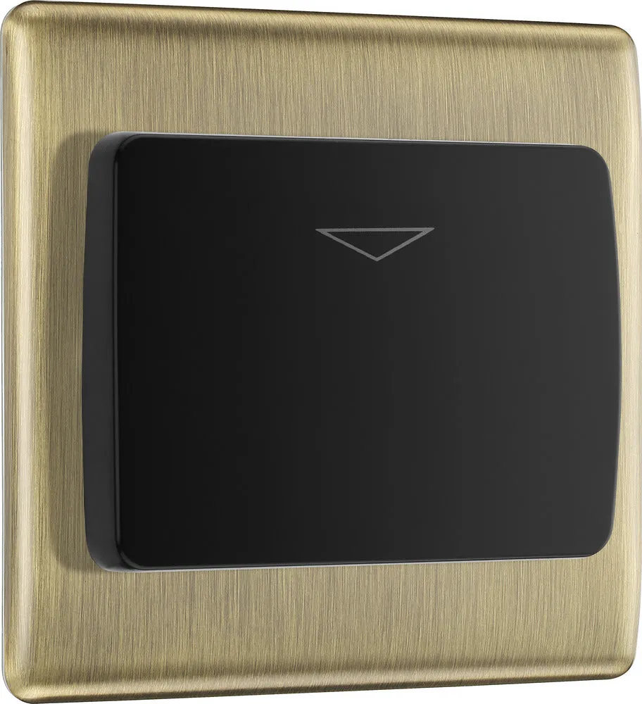 BG NABKYCSB Nexus Metal Hotel Key Card Switch 16A - Black Insert - Antique Brass