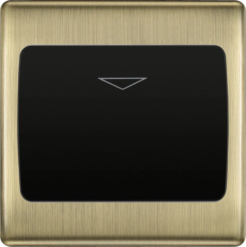 BG NABKYCSB Nexus Metal Hotel Key Card Switch 16A - Black Insert - Antique Brass