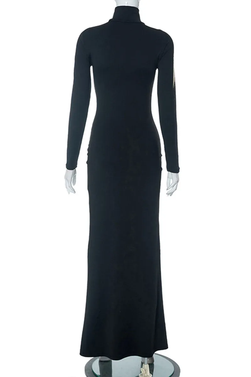 BH0133 Graphic Maxi Long Dress