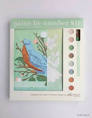 Bird on a Cherry Blossom Branch Paint-by-Number Kit