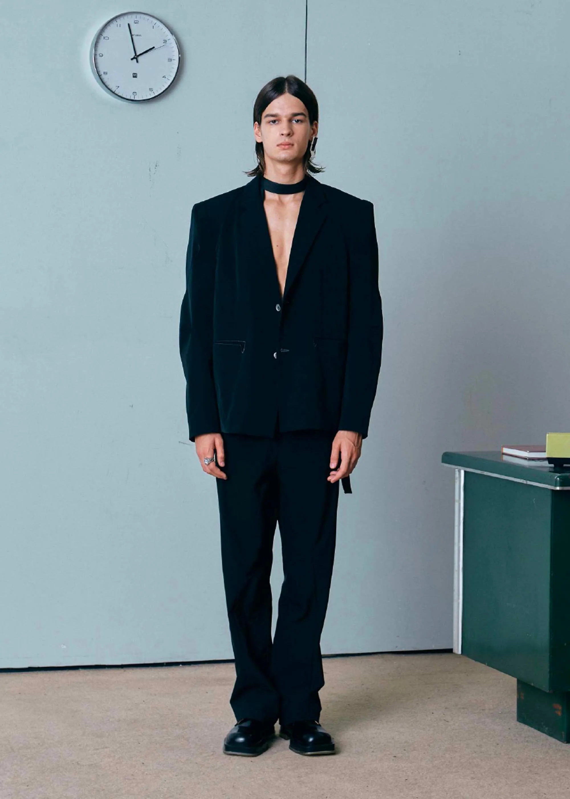 Black Darted Webbing Blazer