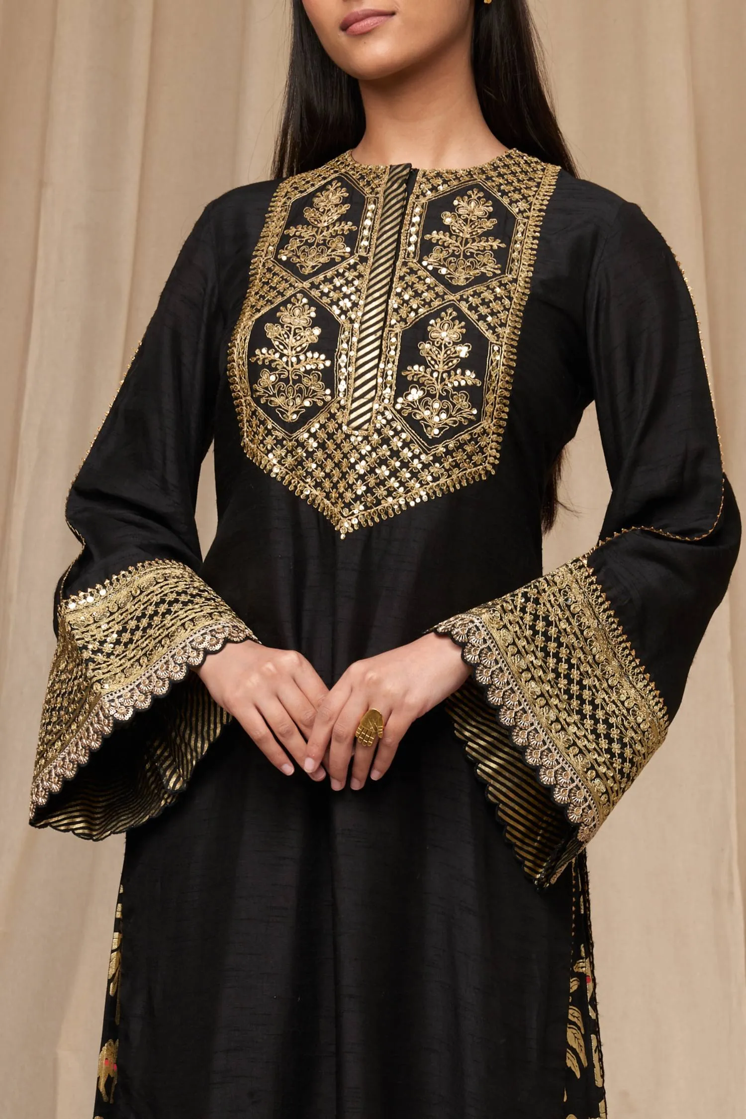 Black Oasis Kurta Set