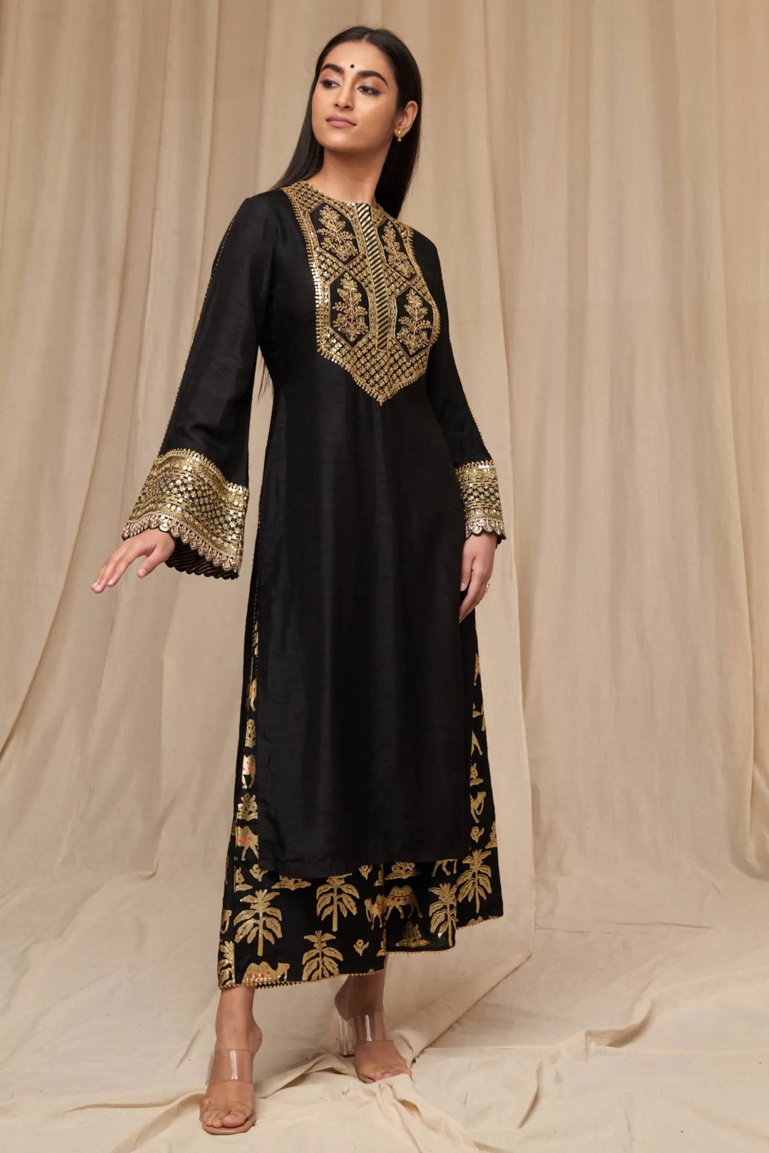 Black Oasis Kurta Set