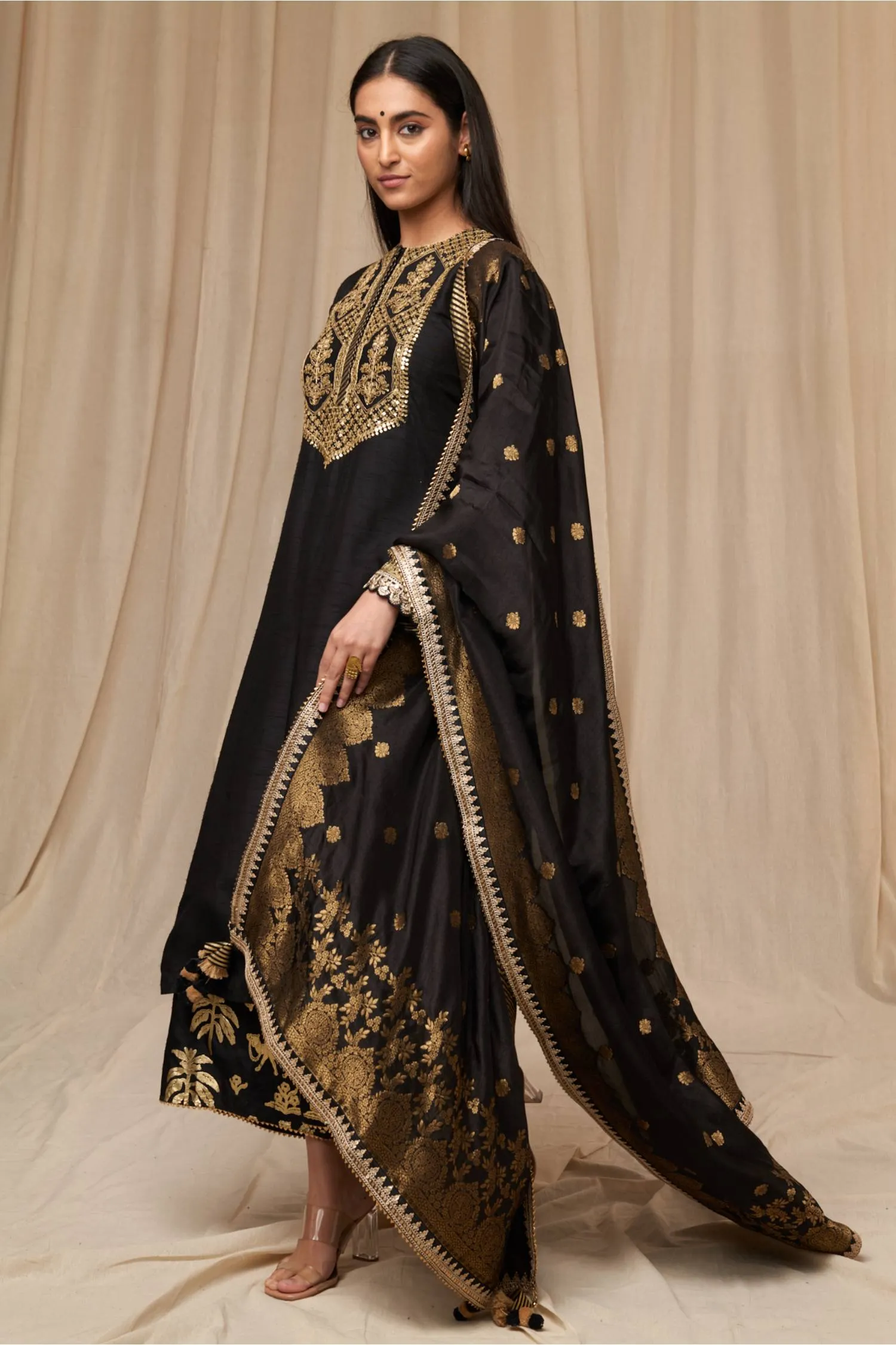 Black Oasis Kurta Set