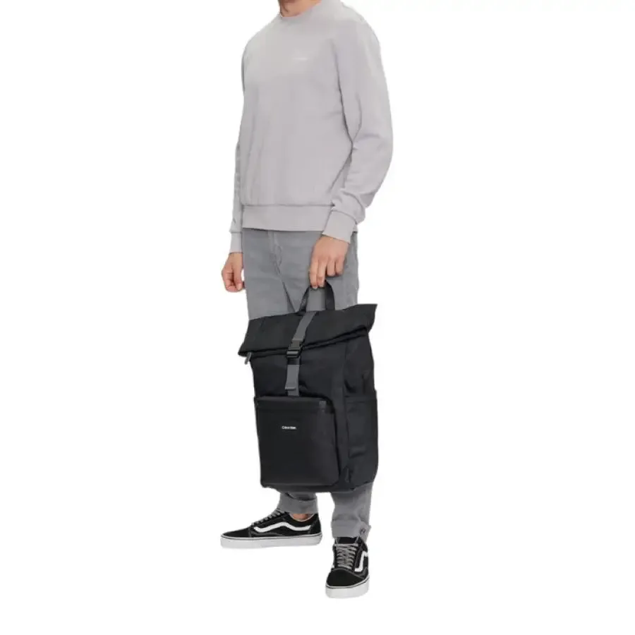 Black Roll Top Backpack