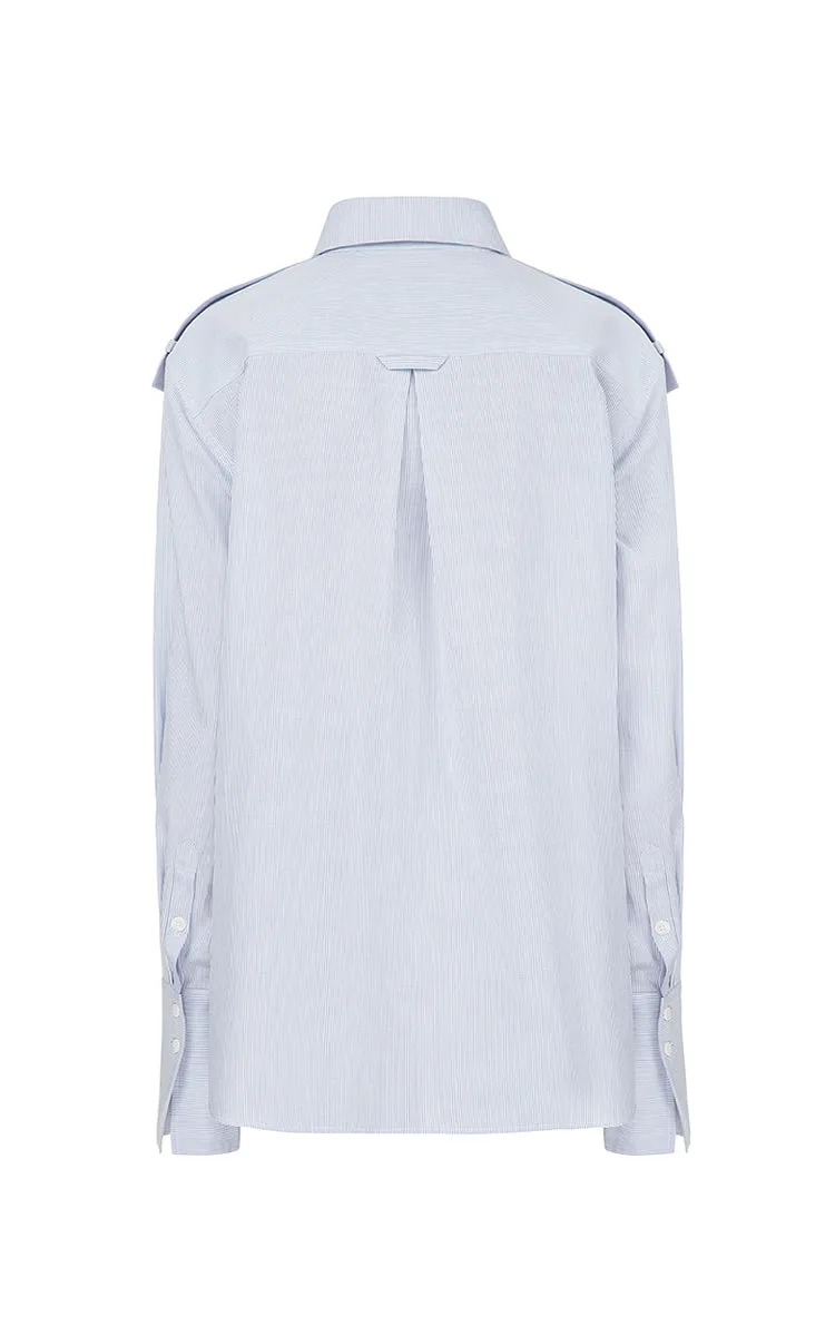 Blue Shirt with Shoulder Straps