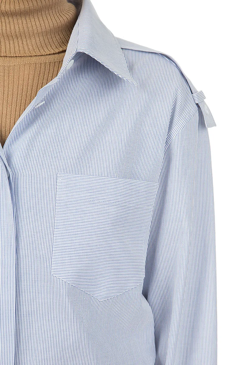 Blue Shirt with Shoulder Straps