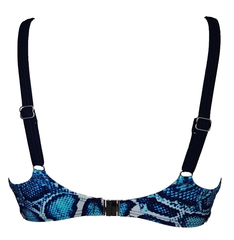 Blue Snake Print Underwired Bikini Bra
