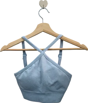 Bo Tee Light Blue Cropped Cross-Back Sports Bra XS
