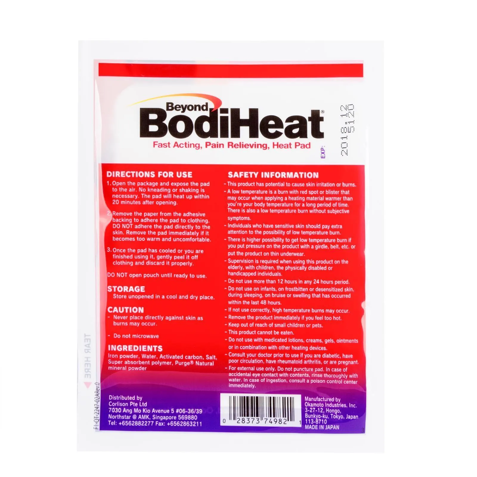 Bodiheat Fast Acting Pain Relieving Heat Pad 1s
