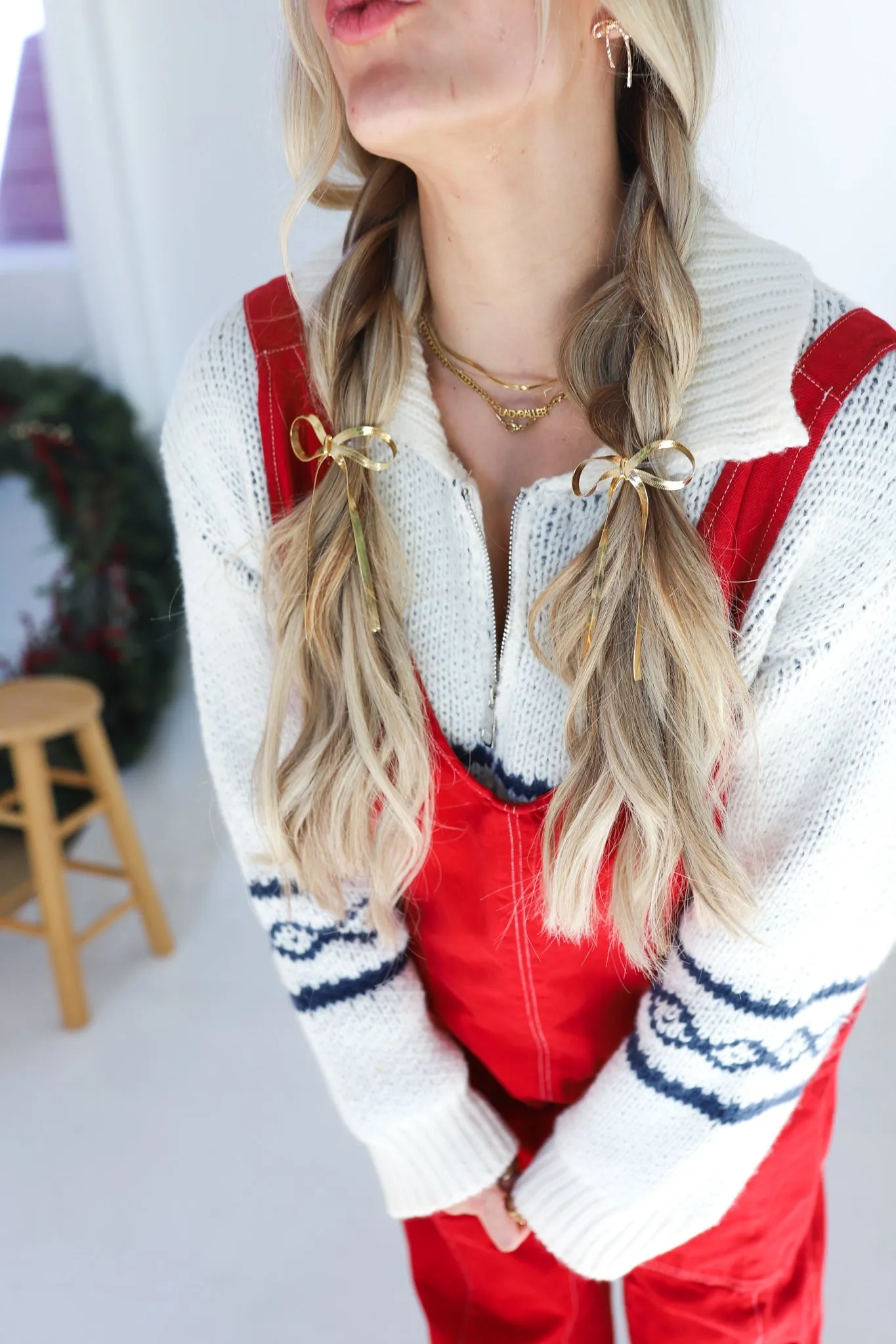 BOW PONYTAIL HAIR CUFF ( GOLD   SILVER )