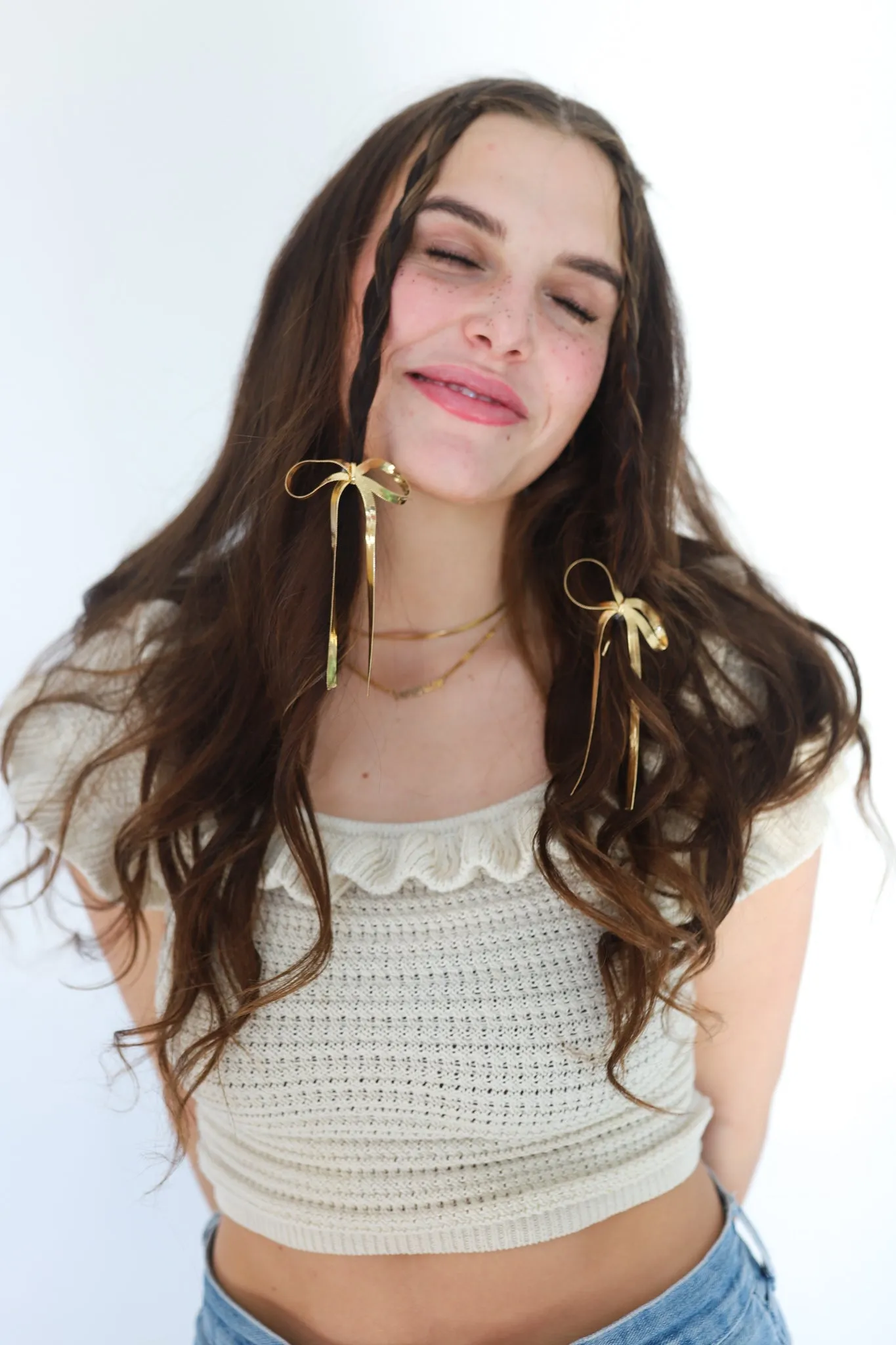 BOW PONYTAIL HAIR CUFF ( GOLD   SILVER )