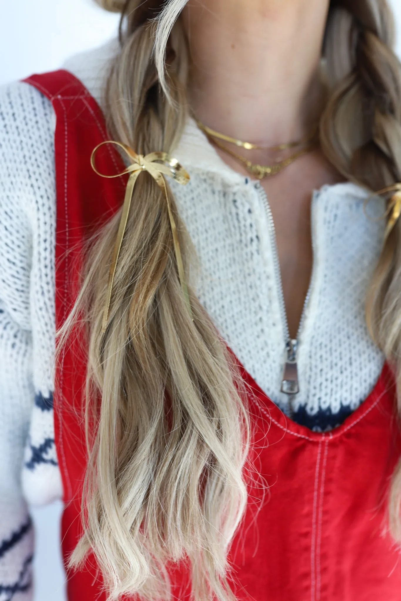 BOW PONYTAIL HAIR CUFF ( GOLD   SILVER )