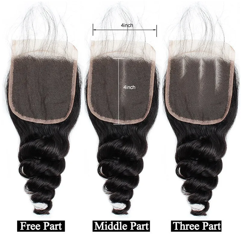 Brazilian Loose Wave Lace Closure 4"x4"