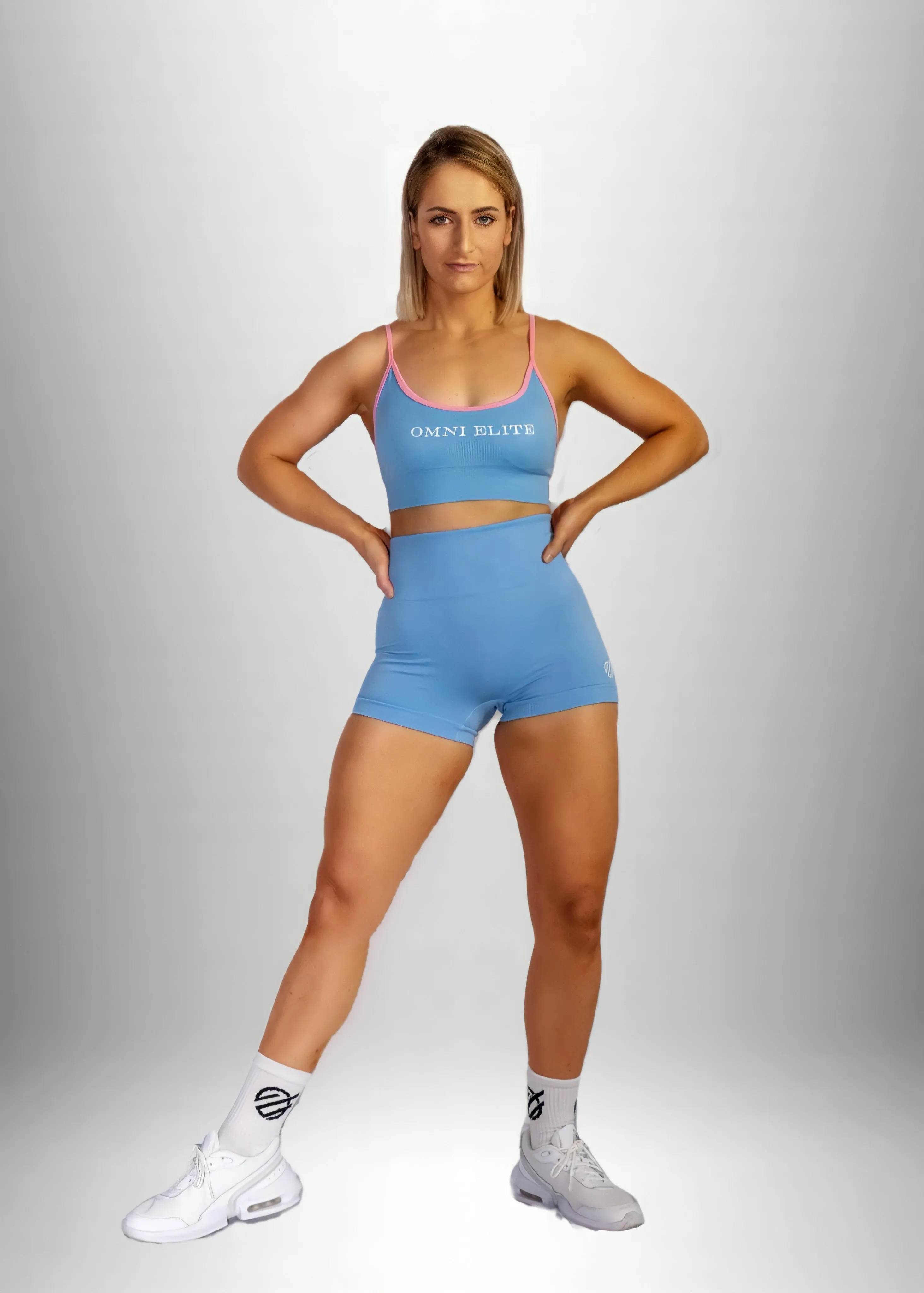 BRIGHT RY CUSTOM SPORTS BRA in Blue