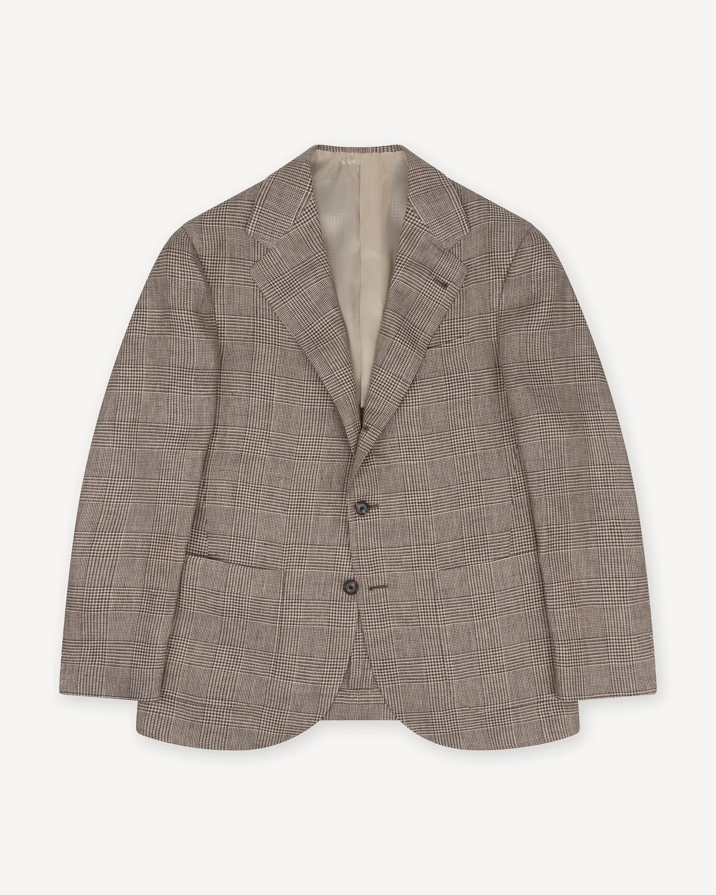 Brown Prince of Wales Linen Sport Coat