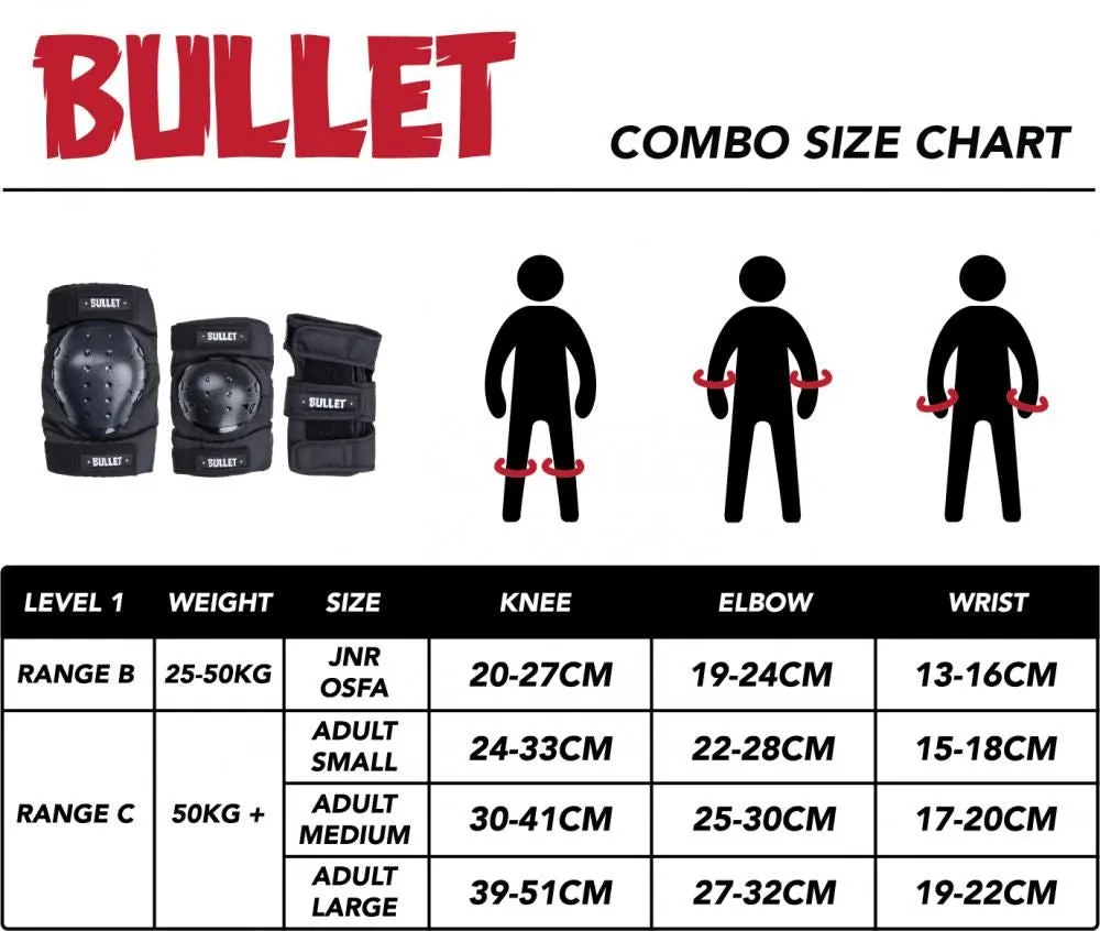 Bullet Triple Padset Standard Combo Adult - Black