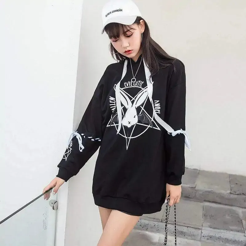 Bunny Pentagram Printed Long Sleeves