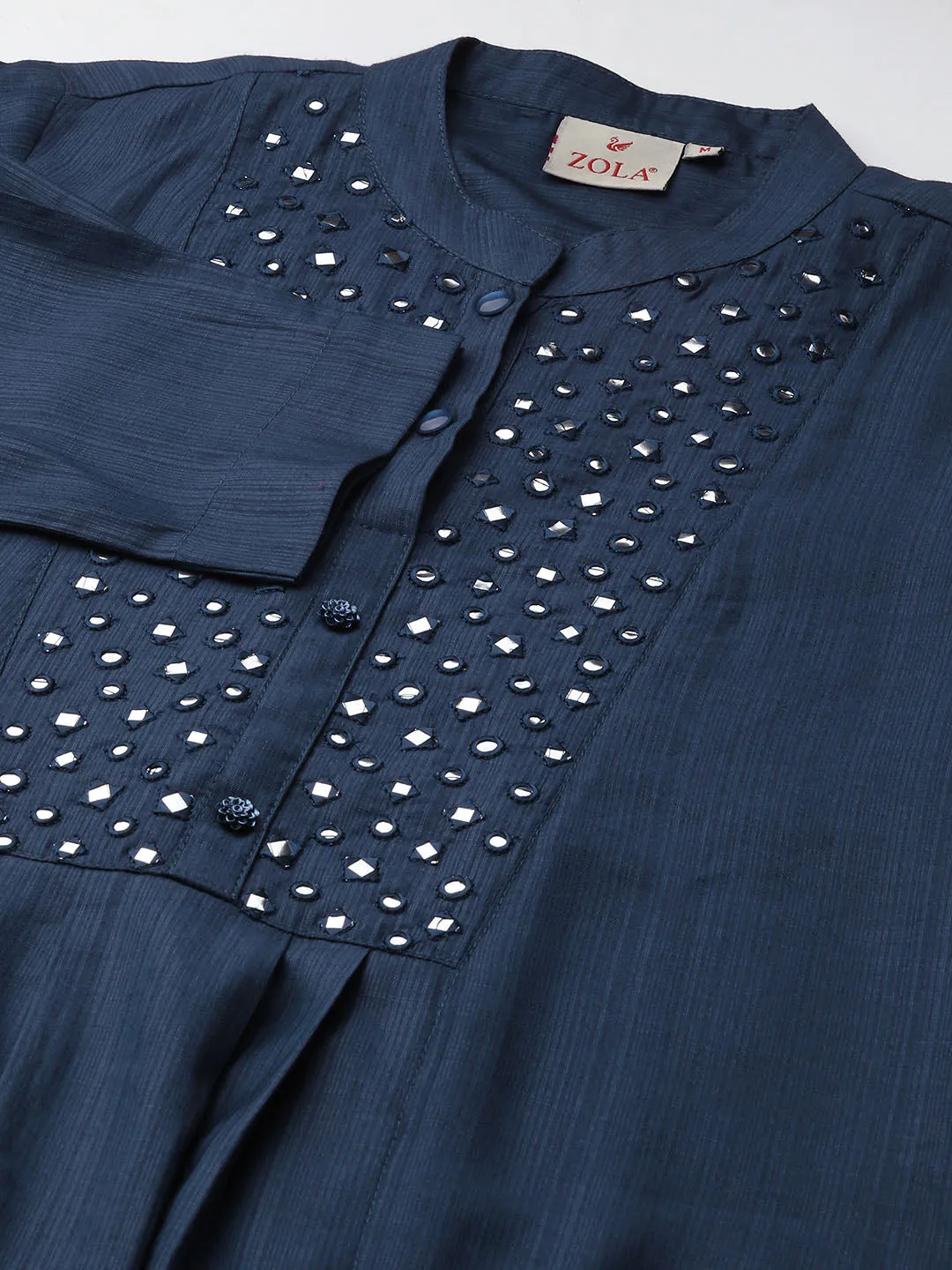 Buy Navy Blue Comfort Fit Rayon Kurta for women online - Zola