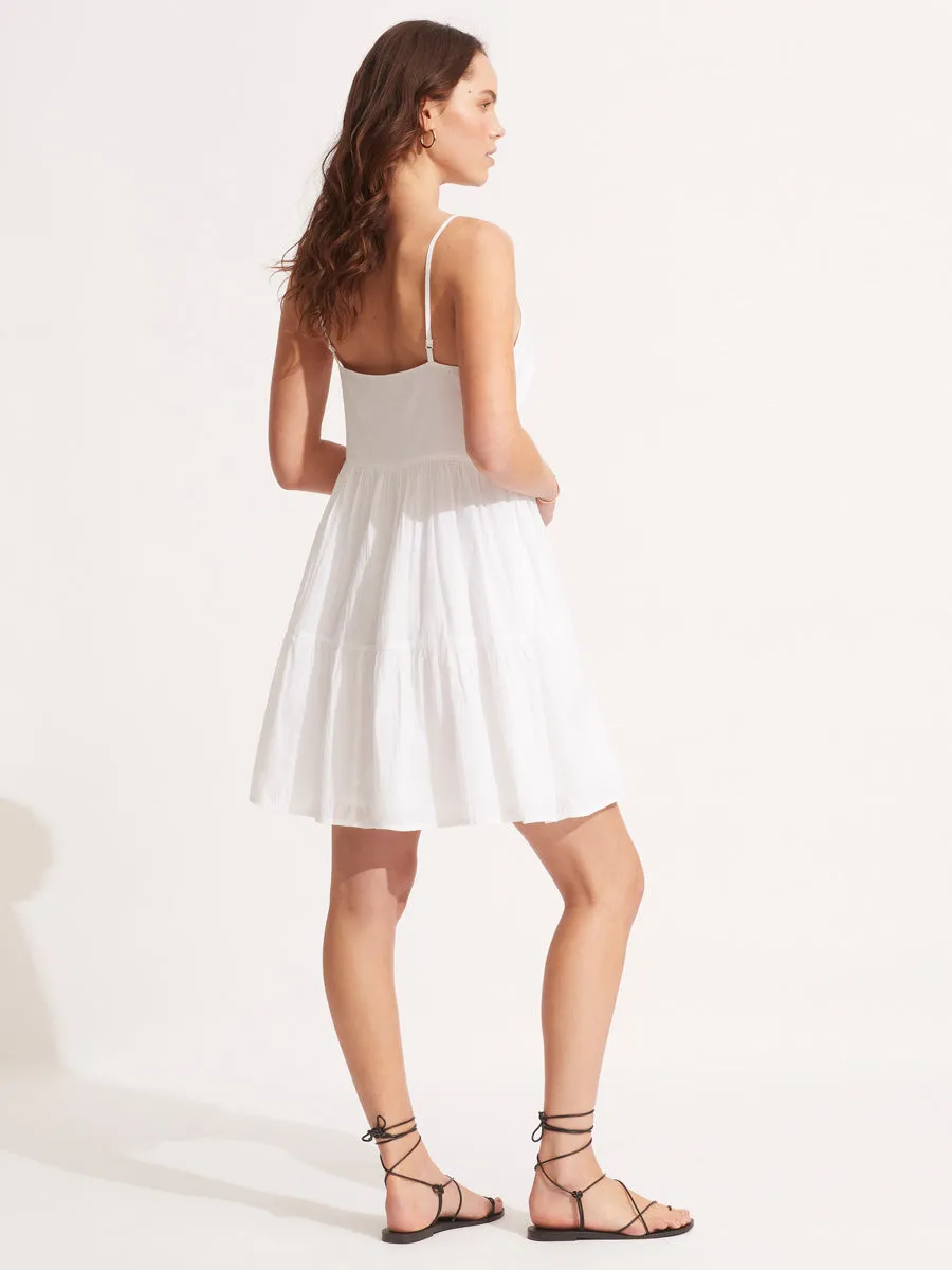By The Sea Mini Dress In White
