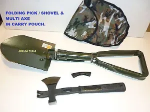 CAMPING TOOLS - FOLDING SHOVEL & COMBO AXE - BRAND NEW