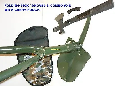 CAMPING TOOLS - FOLDING SHOVEL & COMBO AXE - BRAND NEW