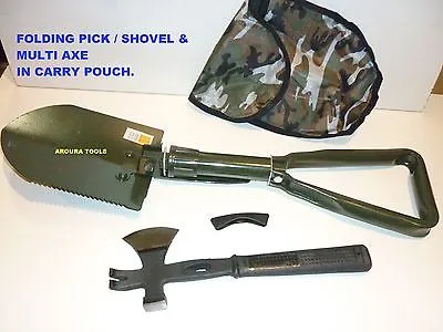 CAMPING TOOLS - FOLDING SHOVEL & COMBO AXE - BRAND NEW