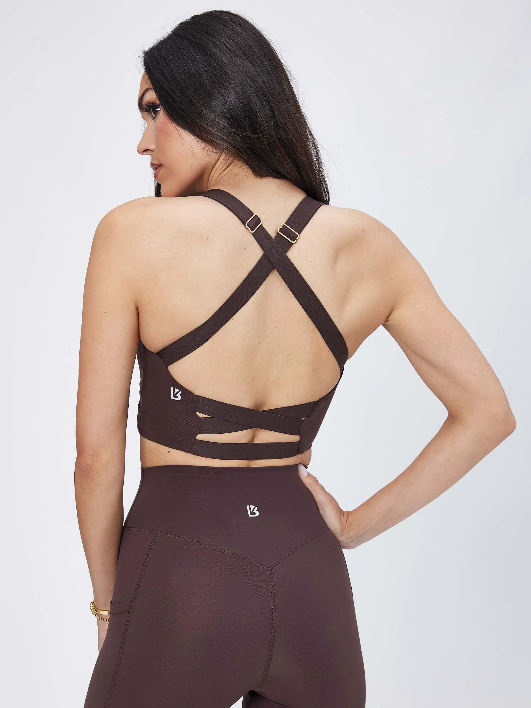 Candy Wrap Sports Bra - Journey Dark Brown