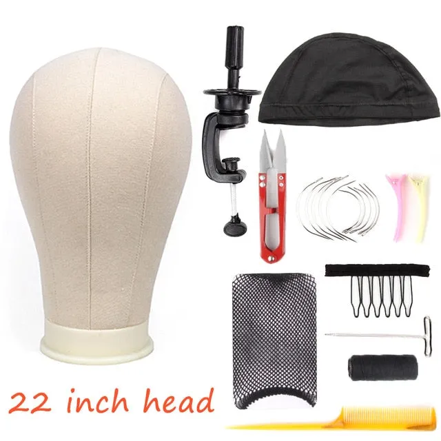 Canvas Mannequin Block Head with Pins & Stand