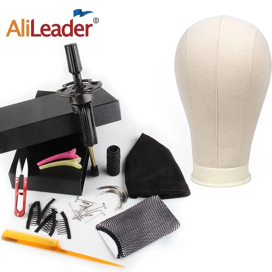 Canvas Mannequin Block Head with Pins & Stand