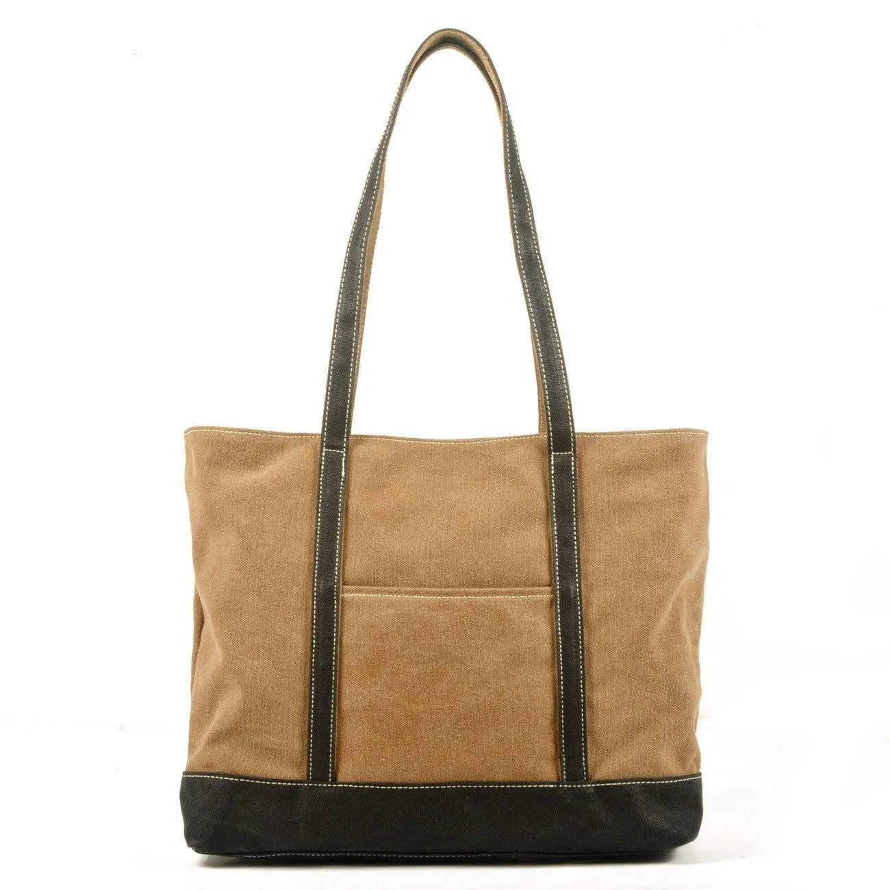 Canvas Tote with Outside Pocket