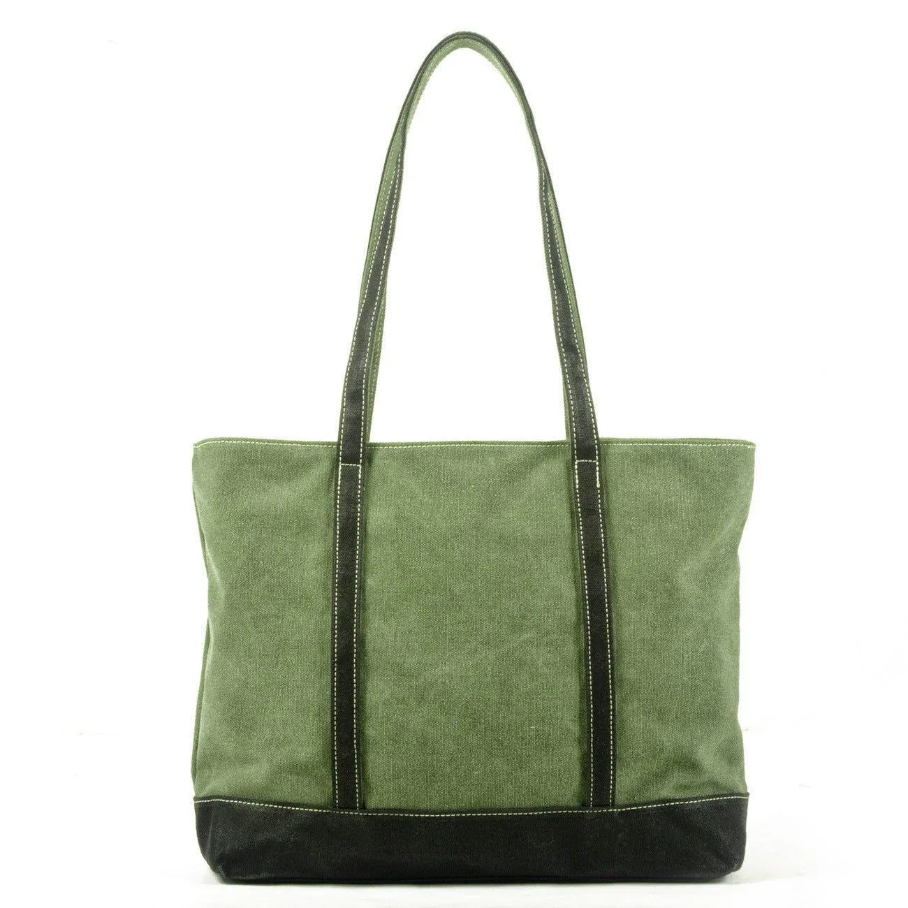 Canvas Tote with Outside Pocket