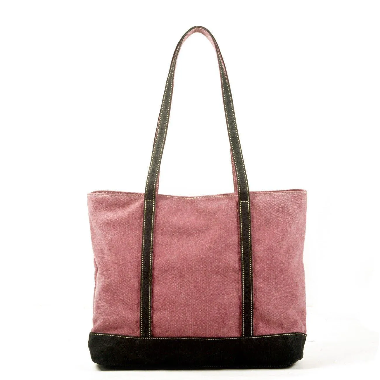 Canvas Tote with Outside Pocket