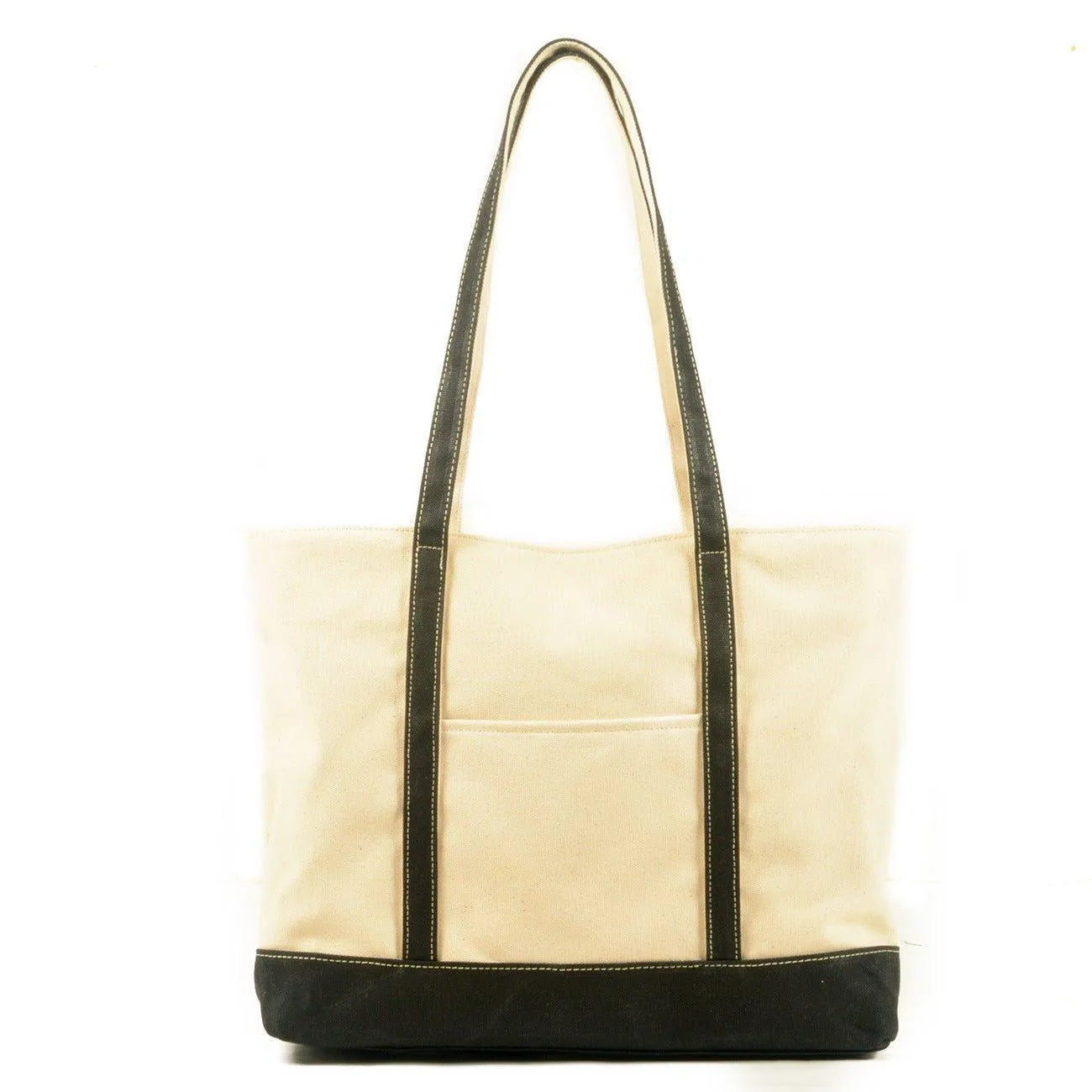 Canvas Tote with Outside Pocket