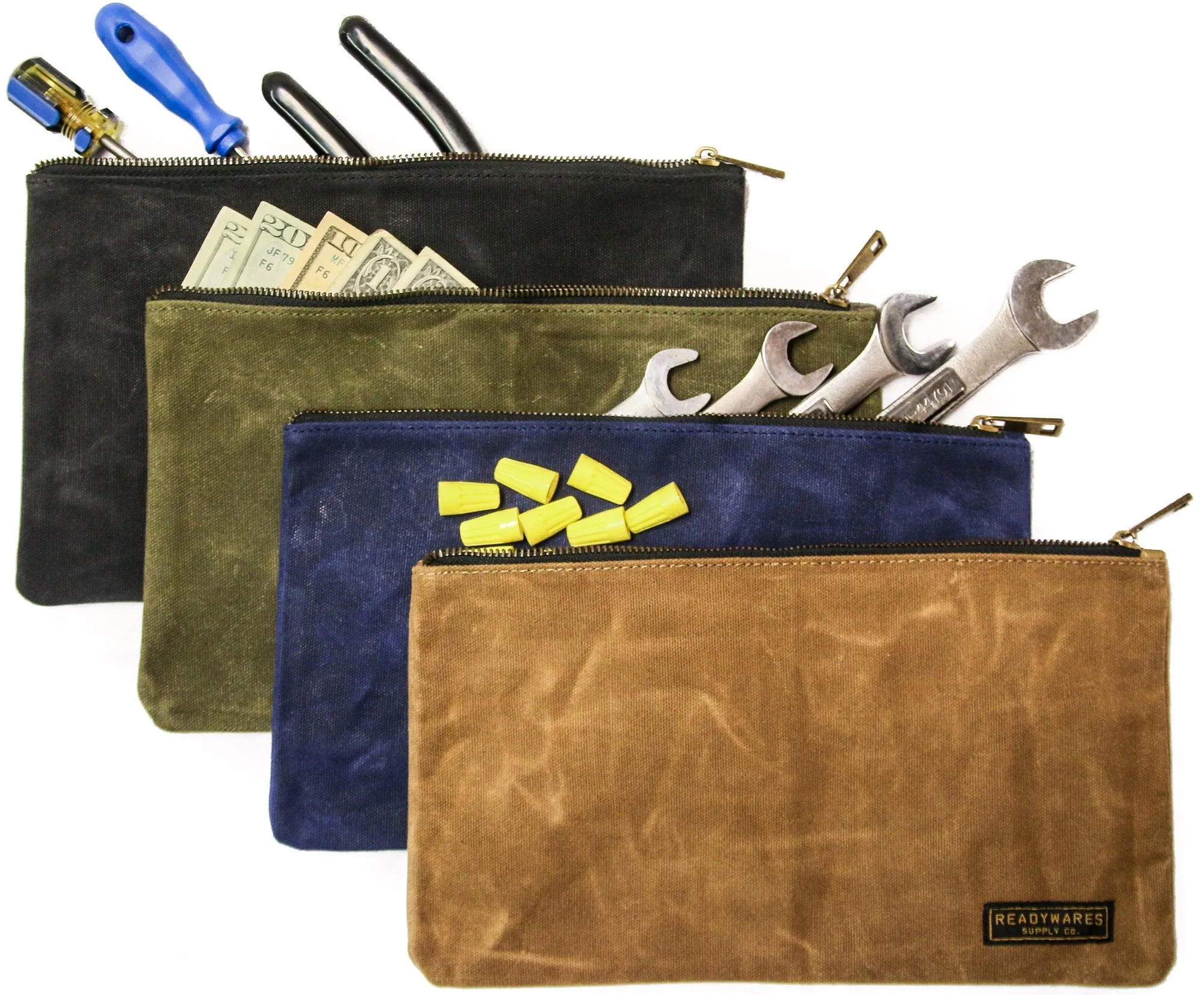 Canvas Zipper Bags 4-Pack