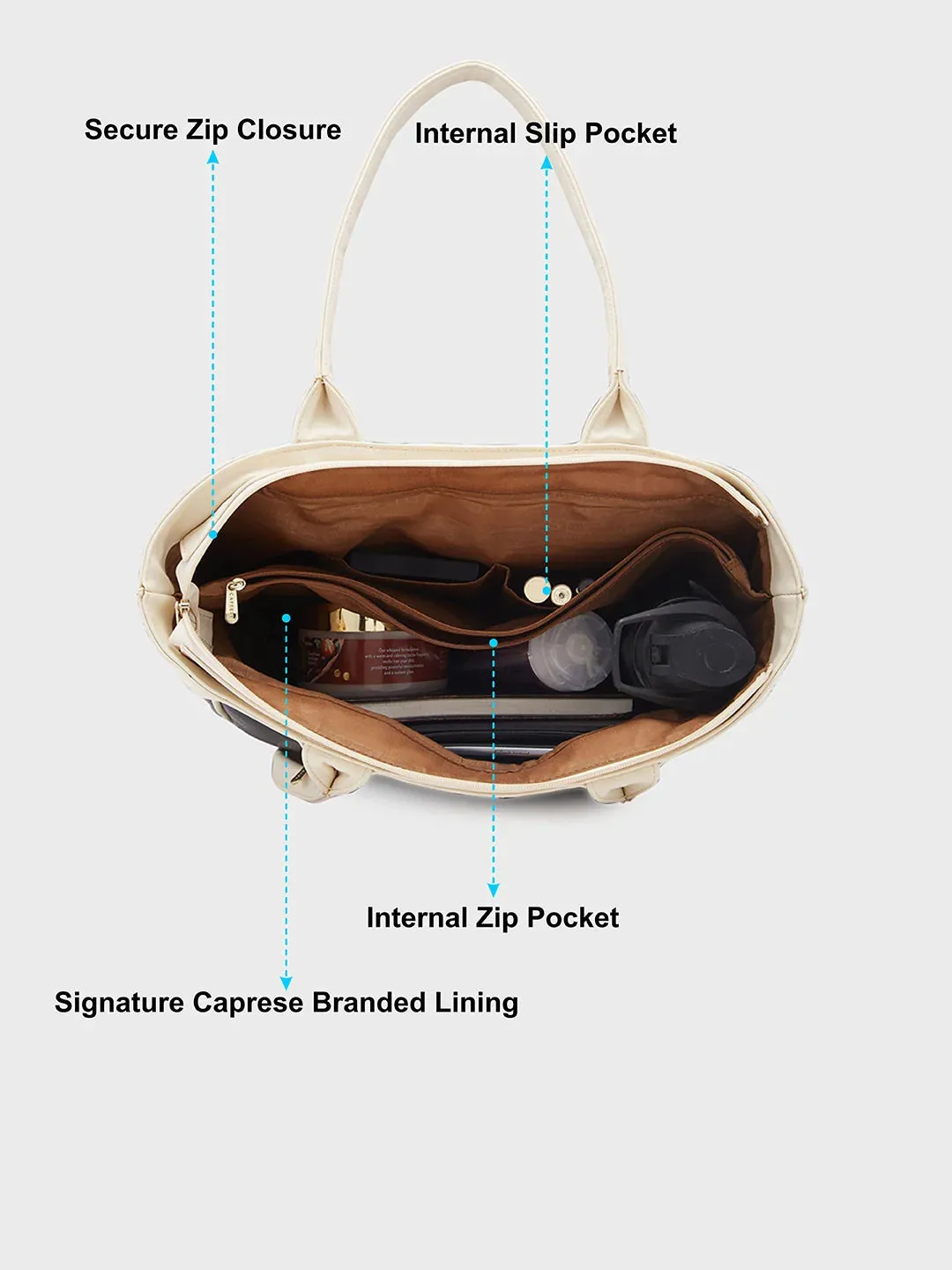 Caprese Tivoli Medium Black Tote Bag