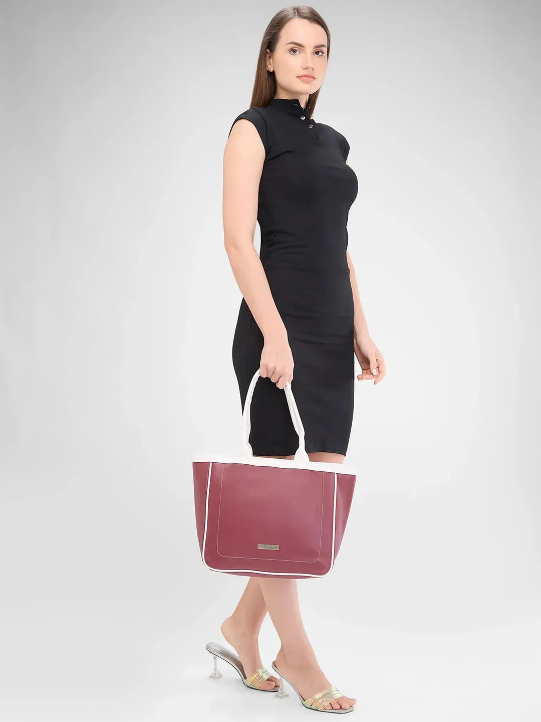 Caprese Tivoli Medium Maroon Tote Bag