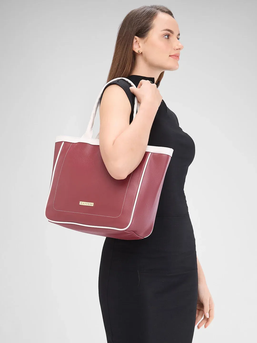 Caprese Tivoli Medium Maroon Tote Bag