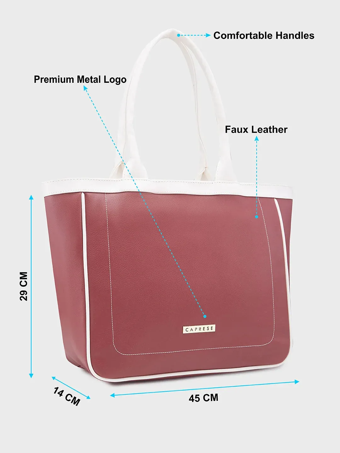 Caprese Tivoli Medium Maroon Tote Bag