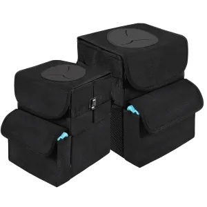 Car Trash Can with Lid and Storage Pockets, 100% Leak-Proof Organizer, 1.8   2.8 Gallons Set