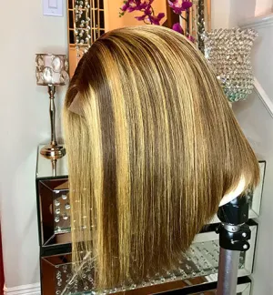 Caramel Machiatto Money Piece Bob Wig