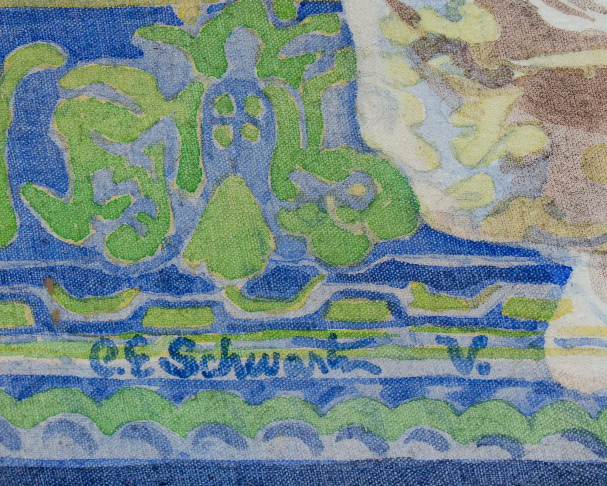 Carl E. Schwartz Signed 1973 Oil on Canvas Painting